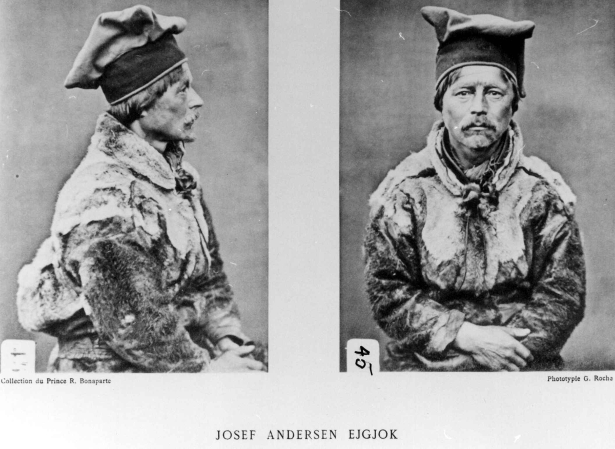 G. Roche, Roland Bonaparte sin samling. Portrett av Josef Andersen Ejkjok. Inngår i Bonapartes sameportretter som nr. 45. Bonaparte