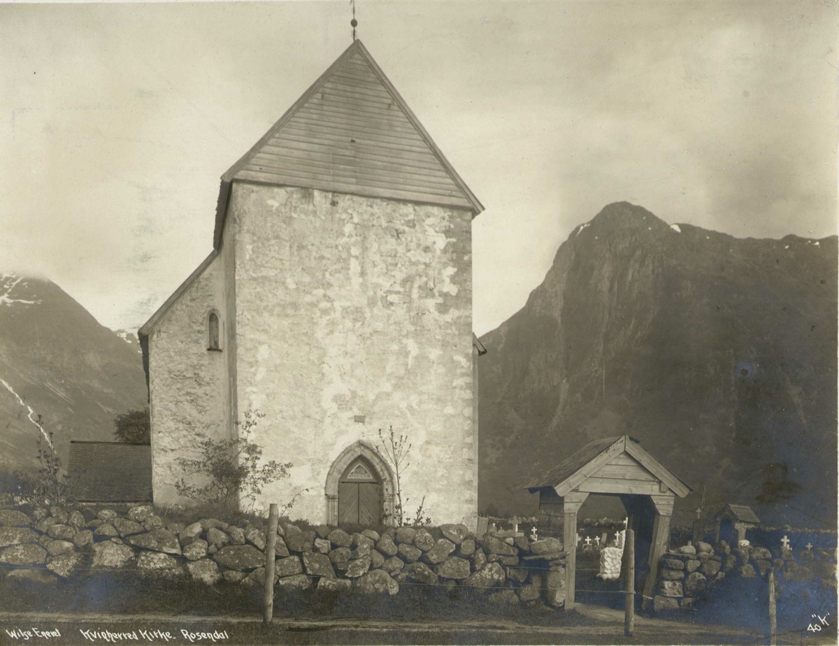 Anders Beer Wilse, Kvinnherad kirke, Rosendal, Kvinnherad, Hordaland. Fotografert 1912.