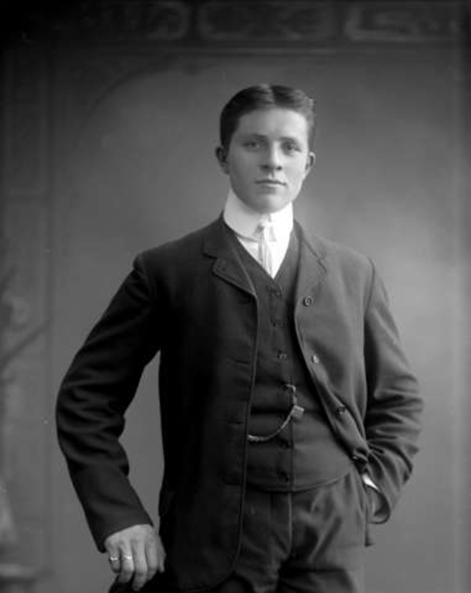 Gustav Borgen, Portrett, mann i mørk dress. Herr Sievert, (Westminster hotell)