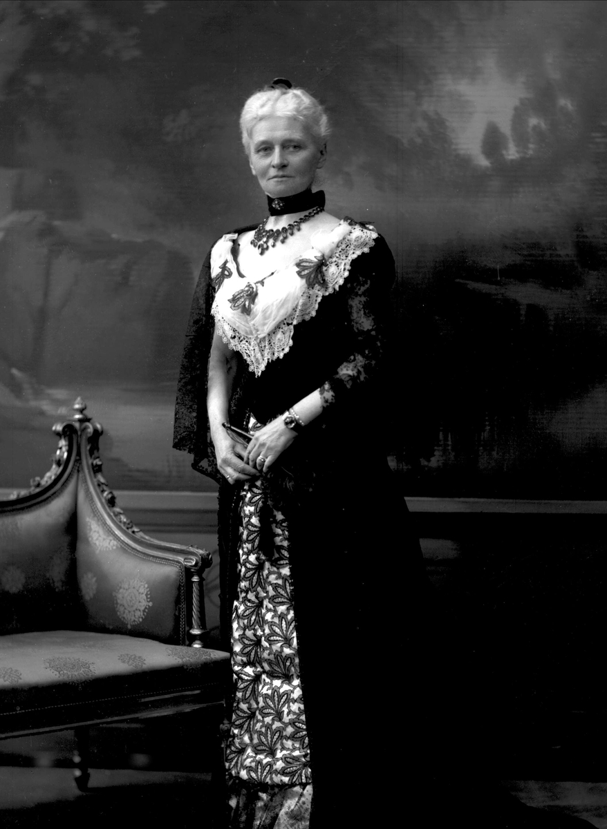 Gustav Borgen, Portrett, kvinne i aftenkjole. Fru Sommerfeldt.