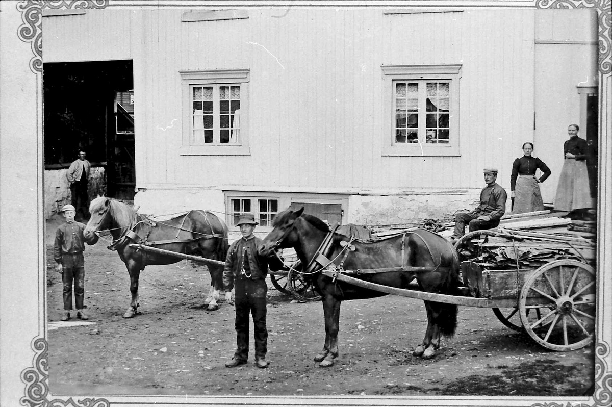 Jan Erik Øvergård, Bolighus, hester, personer, kjerrer.