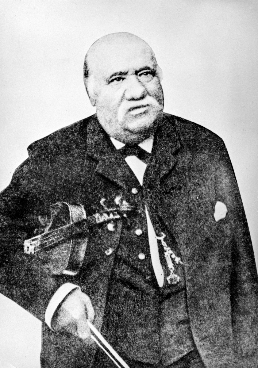 Anno Domkirkeodden, PORTRETT: MUSIKER ANDERS SØRENSEN, FIOLINIST- KOMPONIST, FØDT: 14. 11. 1821- DØD: 1896, ROMEDAL,