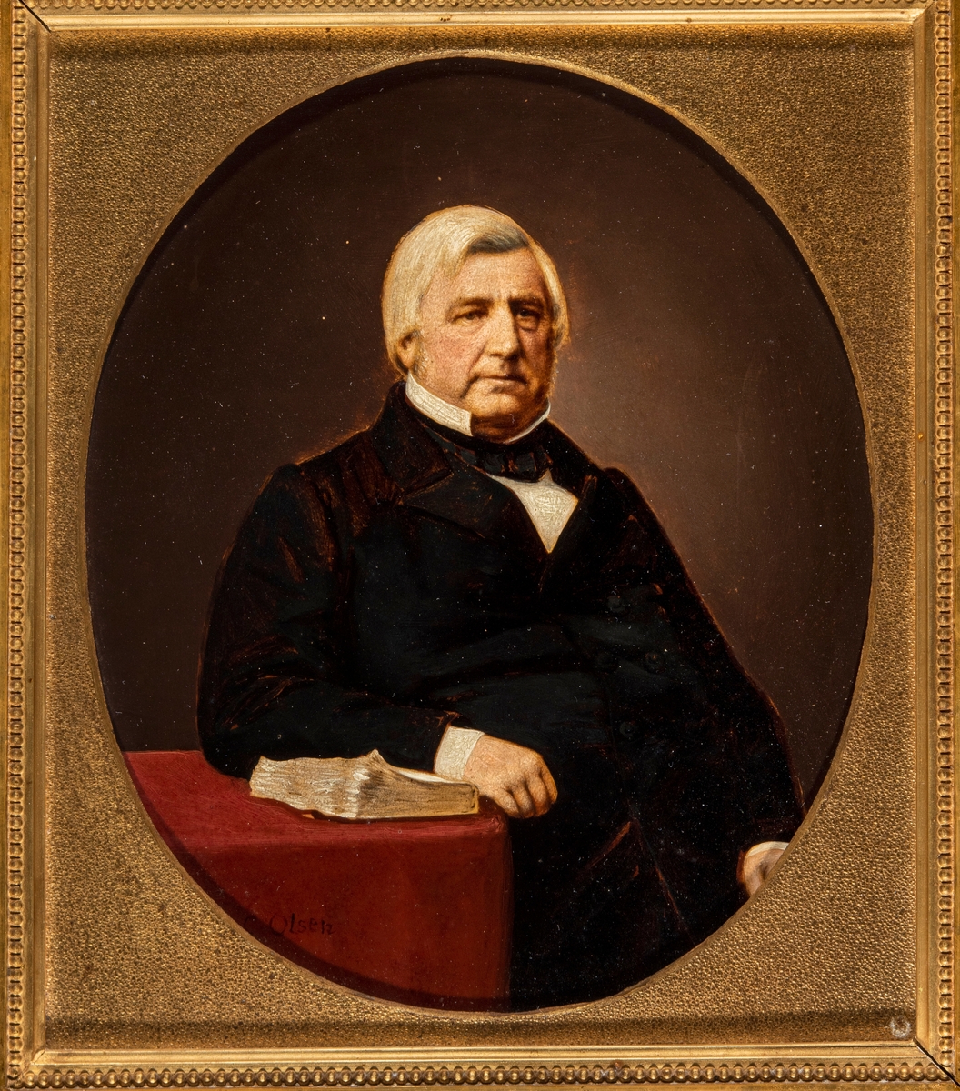 Anno Domkirkeodden, Portrett av Christian Julius Schou (født 13. desember 1792 i Christiania, død 15. september 1874 samme sted) var eier av Schous Bryggeri i Christiania. Gift med Birgitte Halvordine Ramm (1796–1877), som var datter av en generalmajor. Hun ble født på Vinger,