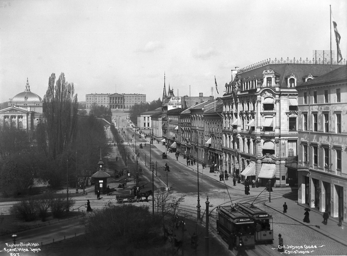Anders Beer Wilse, Prot: Karl Johans gate mot Slottet fra Stortinget Mai 1901