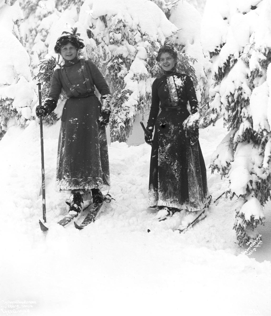 Anders Beer Wilse, Prot: Paa Ski i Skogen 2 damer Jan.1903