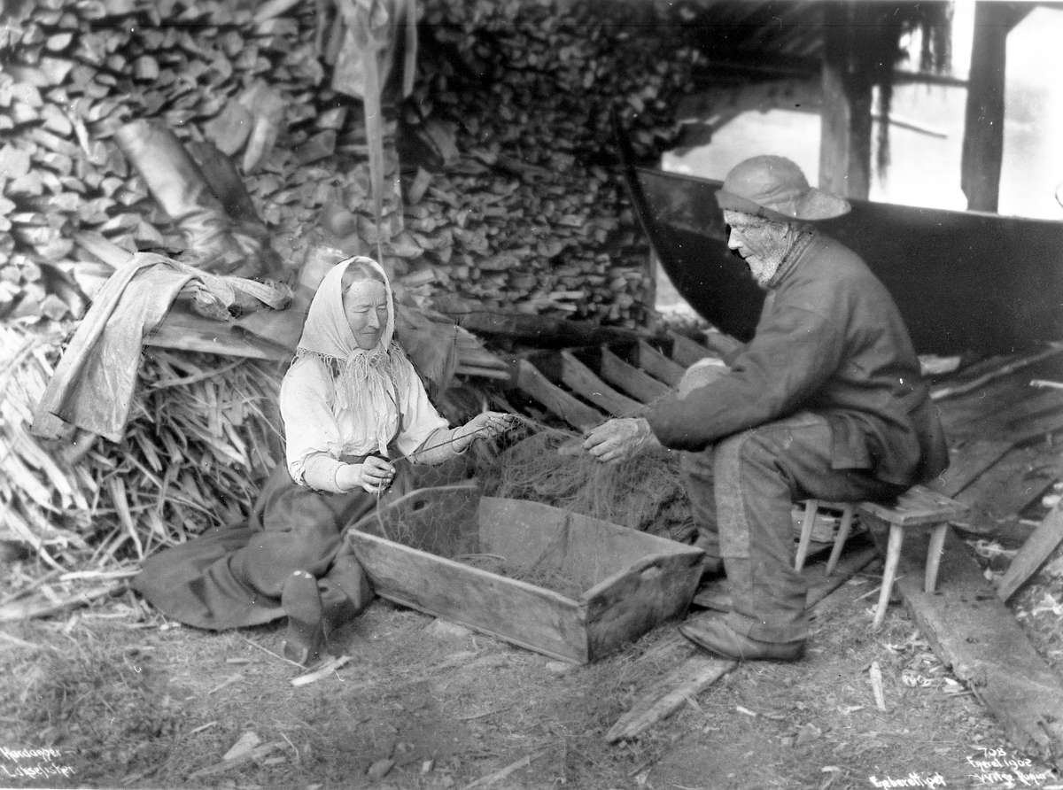 Anders Beer Wilse, Prot: Genere - Laksefisker og kone Hardanger Juli 1903