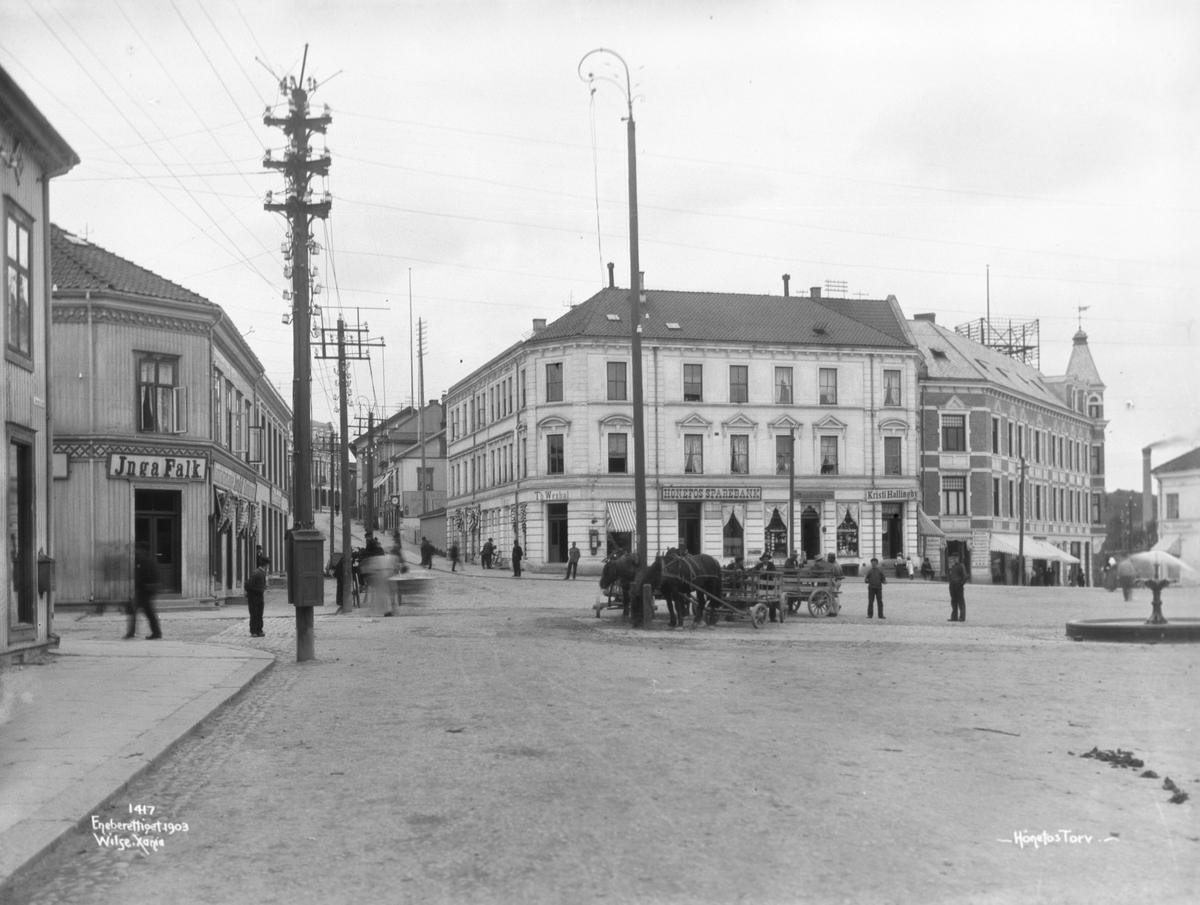 Anders Beer Wilse, Prot: Hønefoss - Torvet 3. Aug. 1903