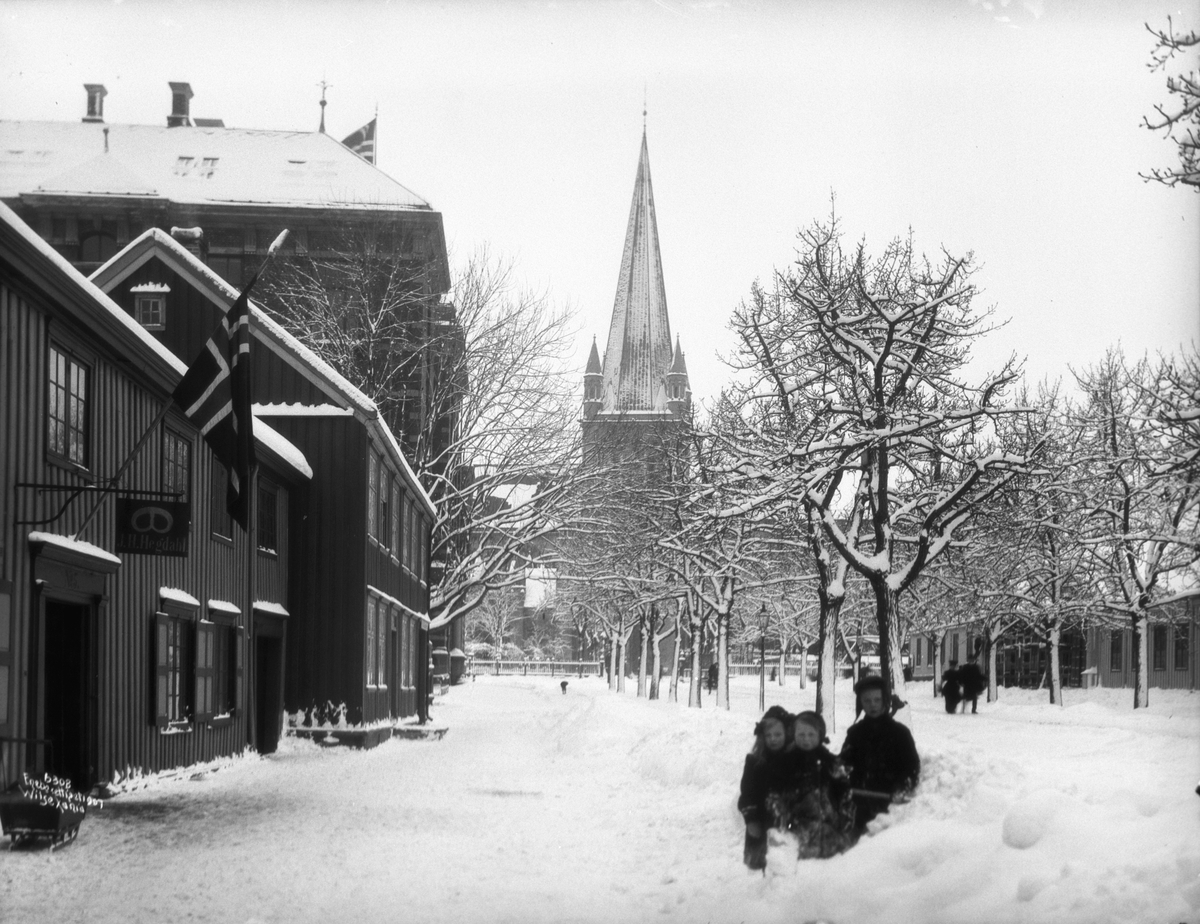 Anders Beer Wilse, Prot: Trondhjem - Munkegaten med Domkirken 1907