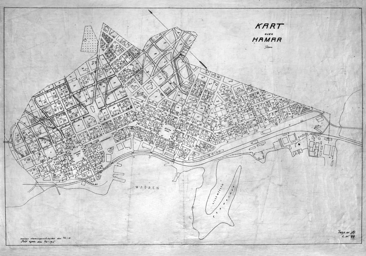 Anno Domkirkeodden, KART, HAMAR 1915