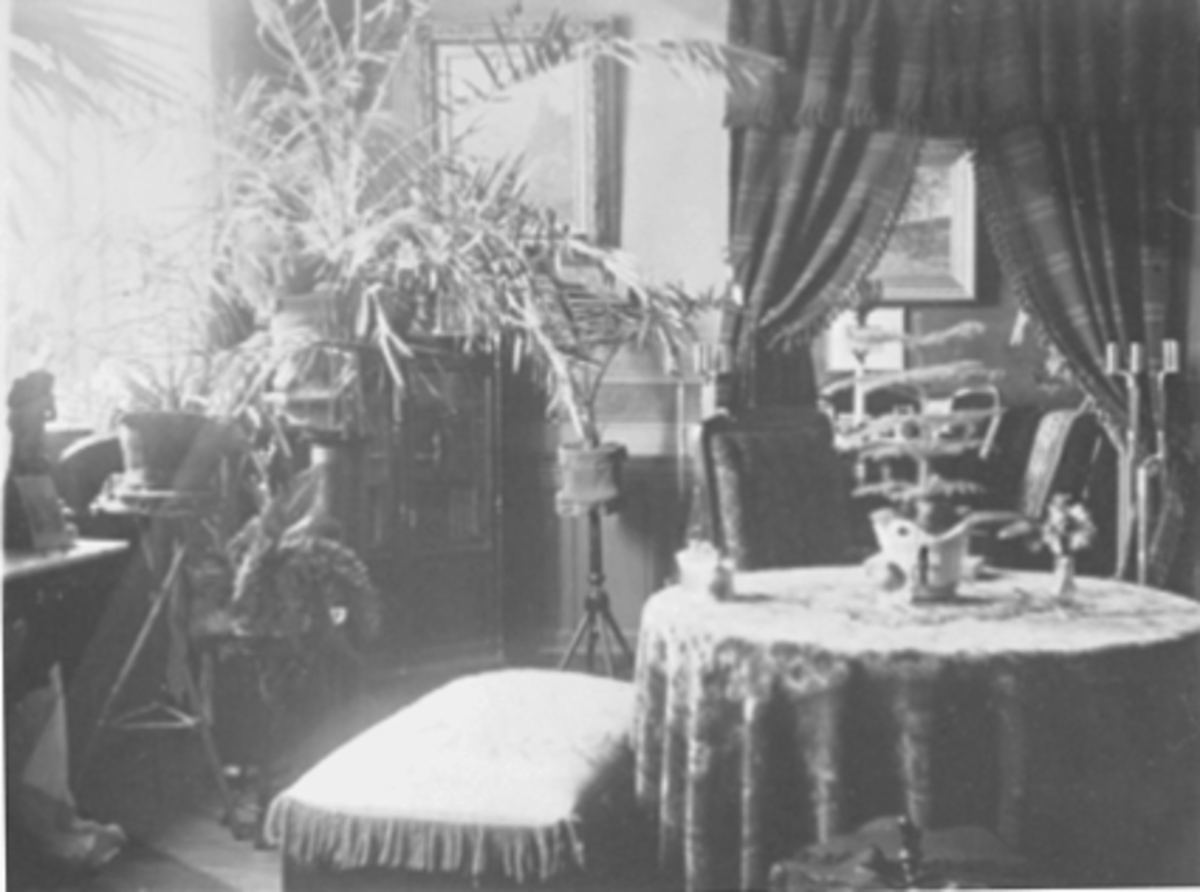 Anno Domkirkeodden, INTERIØR, CARL BORCHREVINKS BOLIG, PLANTER, BORD, M. M. TORGGATA 3