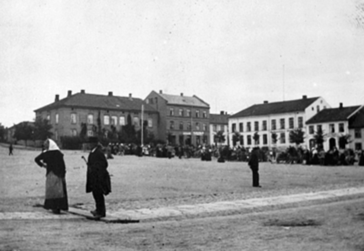 Anno Domkirkeodden, OVERISKT STORTORGET, TORGHANDEL, KONE OG MANN FORGR. , STALLGÅRDEN