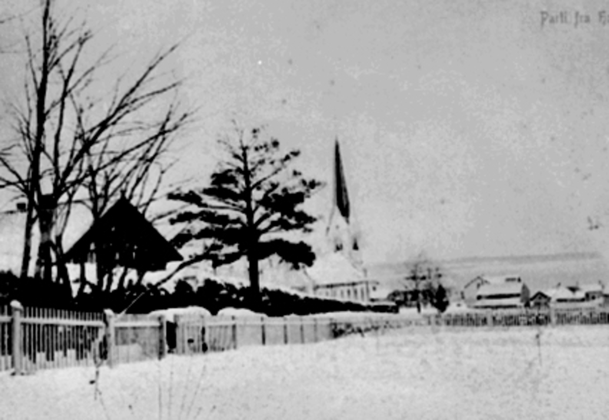 Anno Domkirkeodden, SAGATUNVEGEN, BISPEGÅRDEN, HAMAR DOMKIRKE, VINTER. POSTKORT.