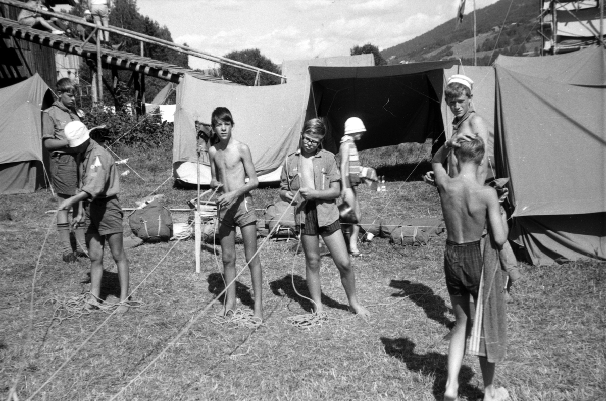Anno Domkirkeodden, Hamar speidere på landsleir på Lillehammer 1968. "Livline" konkurranse. 2. Hamar tropp.