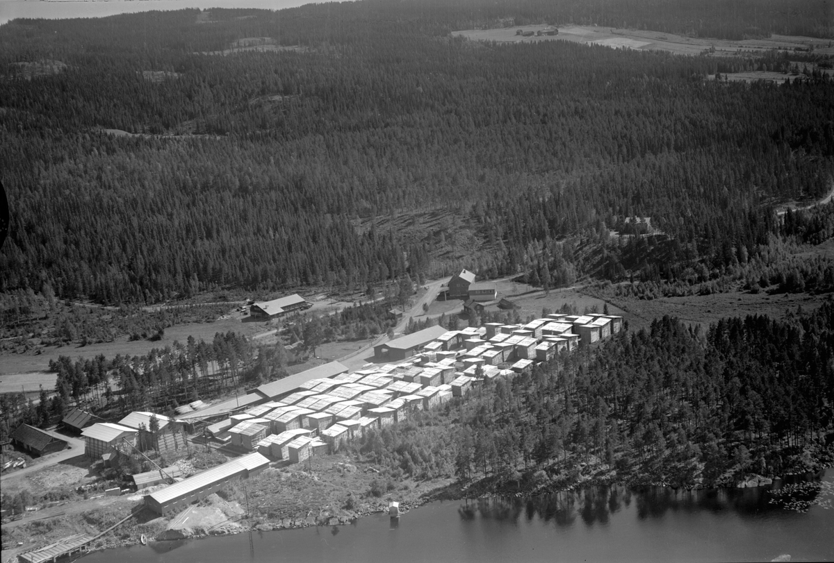 Anno Domkirkeodden, Flyfoto av Buvika sag, Ringsaker Almenning, Næroset.