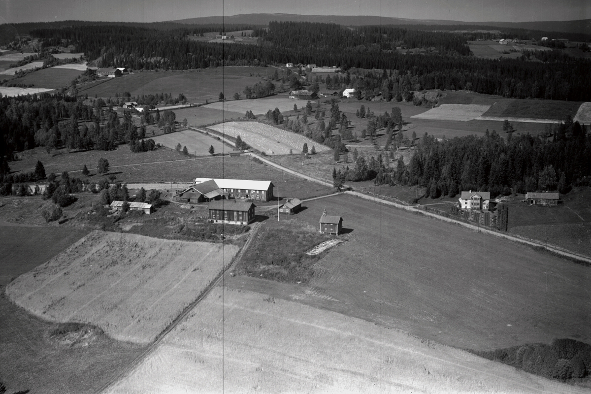 Anno Domkirkeodden, Flyfoto av Nedre Åsen gard, Åsmarka, Ringsaker.