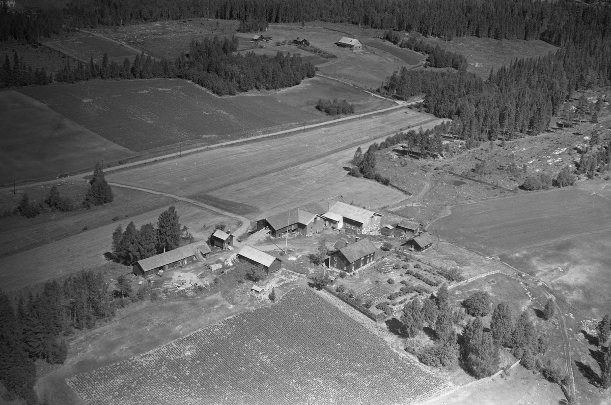 Anno Domkirkeodden, Flyfoto av Lonsvea gard, Brøttum, Ringsaker.