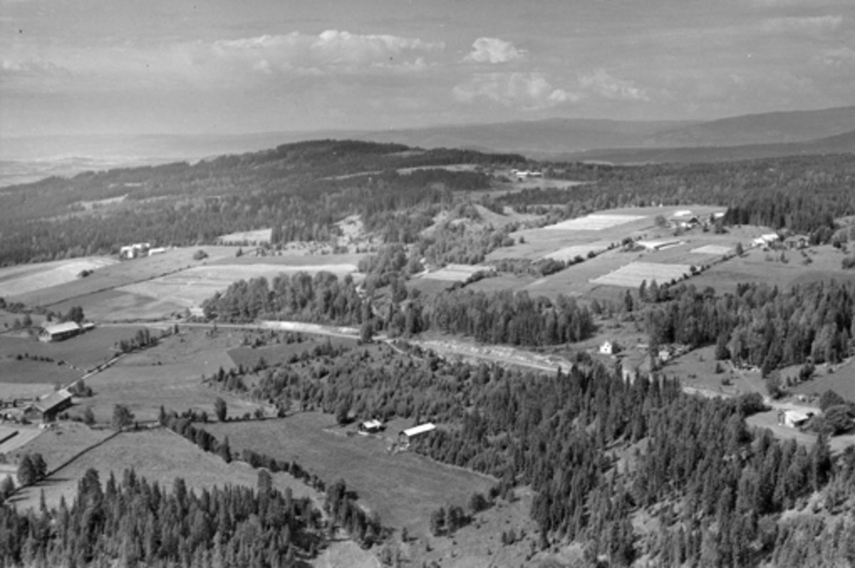 Anno Domkirkeodden, Flyfoto av landskap, Veldre, Ringsaker.