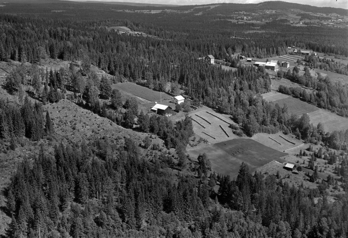 Widerøes Flyveselskap A/S, Flyfoto av ukjent gard, Brøttum, Ringsaker.