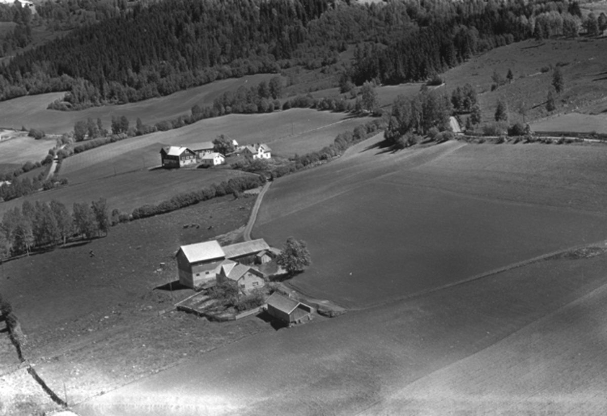 Widerøes Flyveselskap A/S, Flyfoto av Græsby nordre og Almerud gard, Brumunddal.