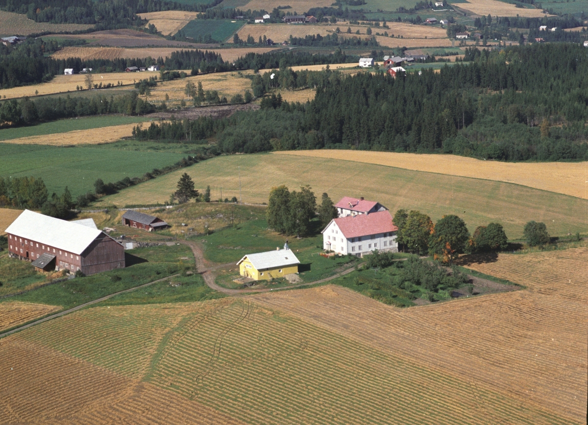 Widerøes Flyveselskap A/S, Flyfoto, gardsbruk, Kvalstad, Veldre, Hedmark.