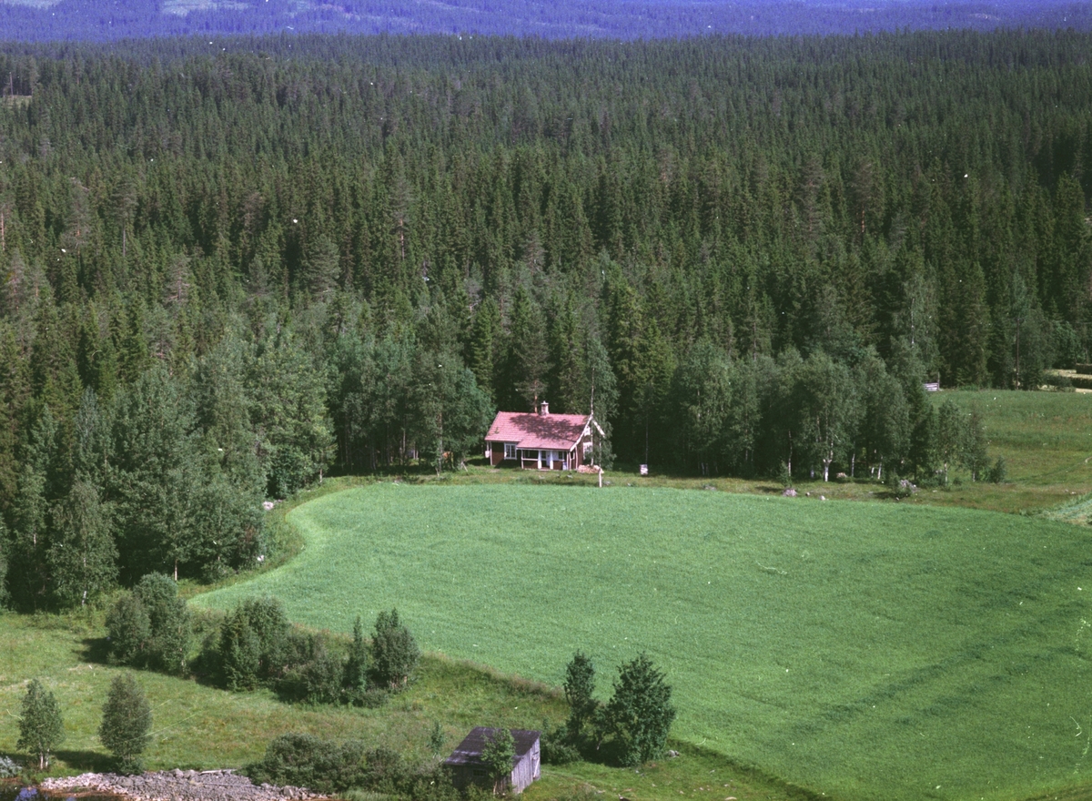Widerøes Flyveselskap A/S, Flyfoto, hytte under Mesna søndre, Mesnalia, Ringsaker.