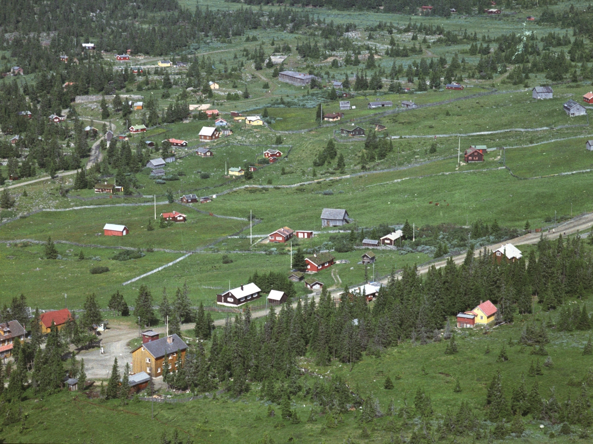 Widerøes Flyveselskap A/S, Flyfoto, hyttebebyggelse, Nordseter, Lillehammer.