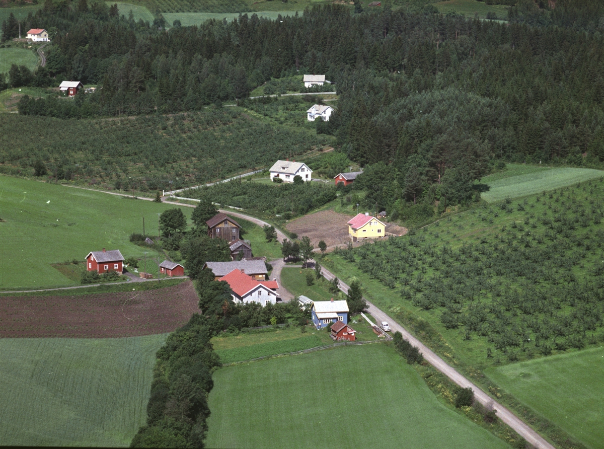 Widerøes Flyveselskap A/S, Flyfoto, boliger og gamle Nes Meieri, Nes, Hedmark.