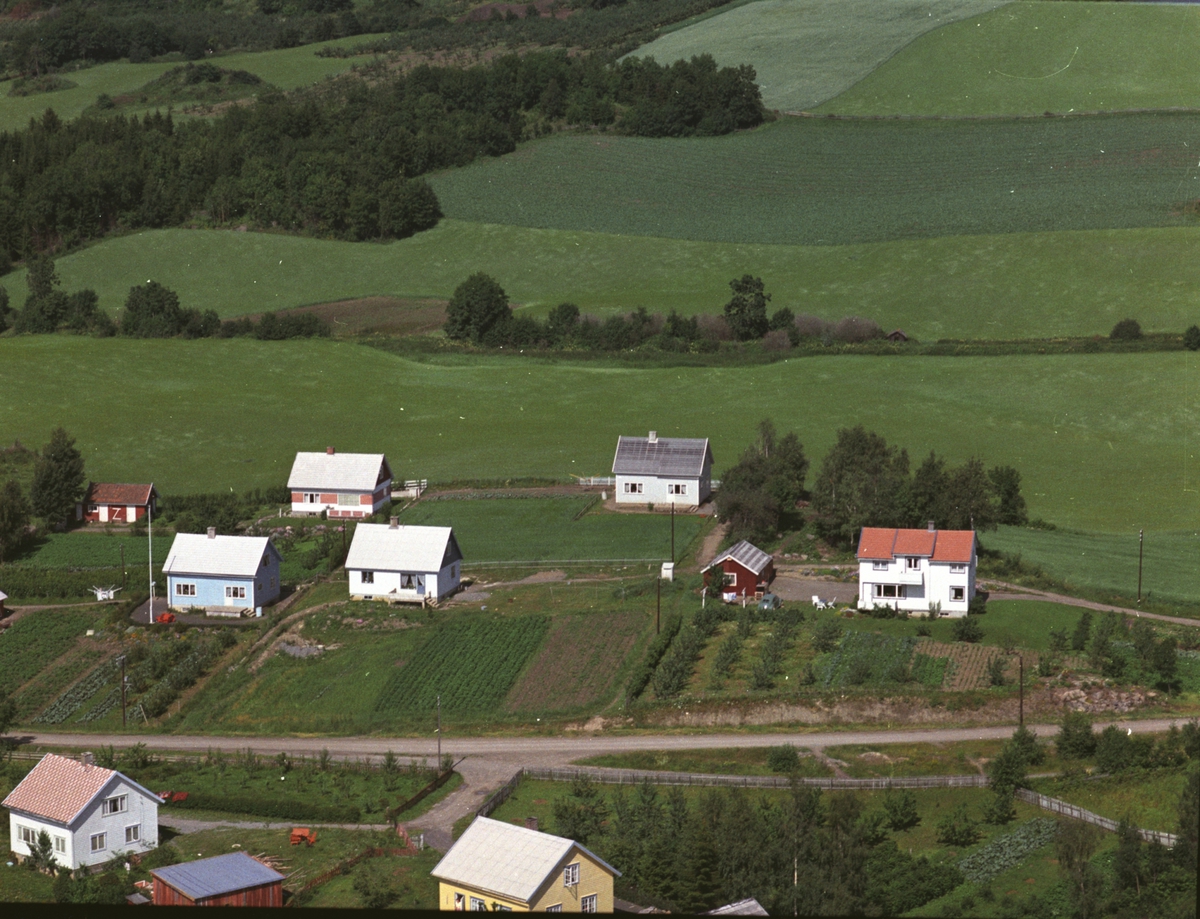 Widerøes Flyveselskap A/S, Flyfoto, boliger, Fredheimgrenda, Nes, Hedmark.