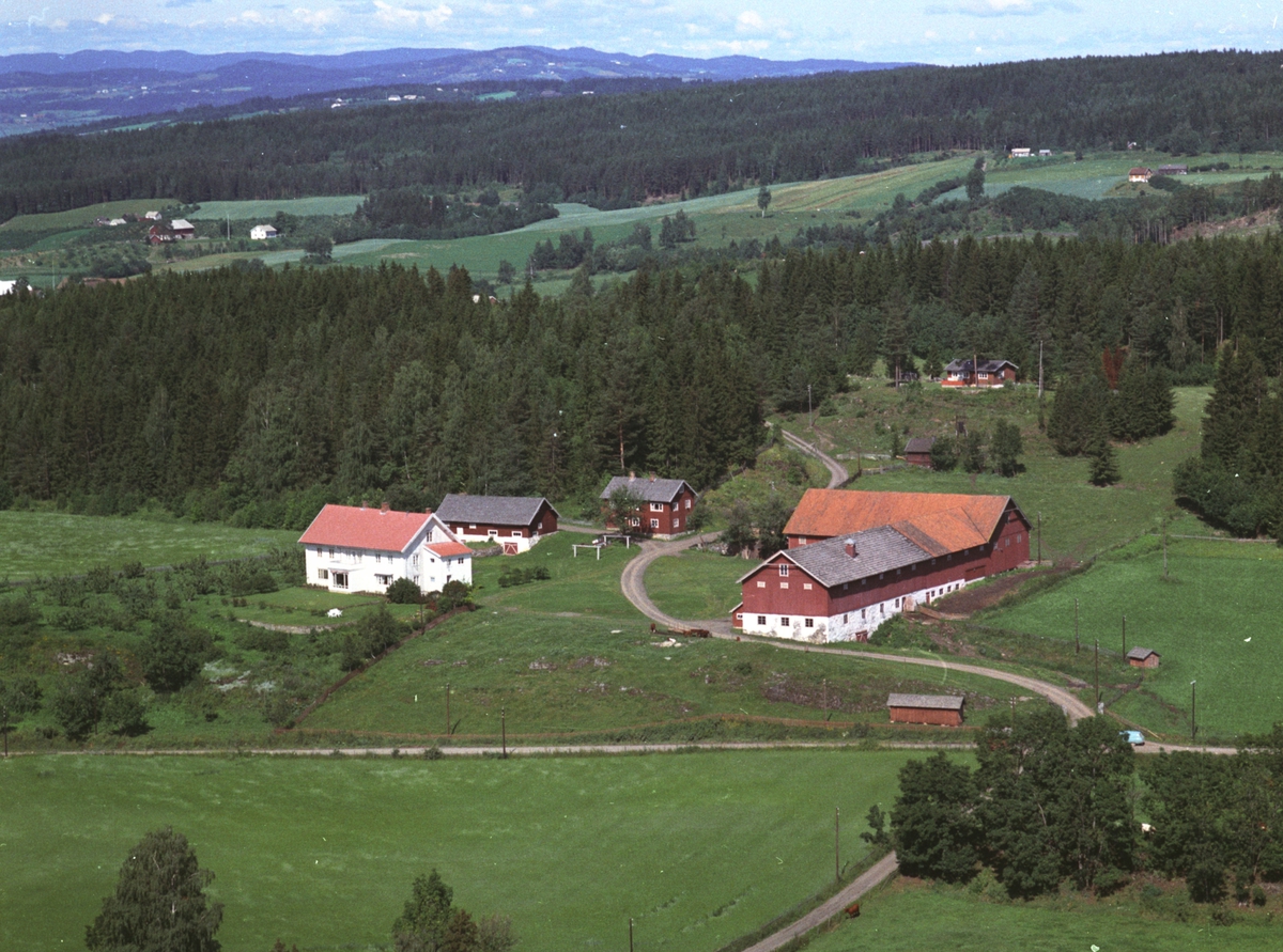 Widerøes Flyveselskap A/S, Flyfoto, gardsbruk, Gjestvang øvre, Nes, Hedmark.