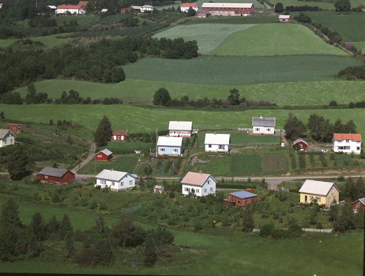 Widerøes Flyveselskap A/S, Flyfoto, boliger, Fredheimgrenda, Nes, Hedmark.