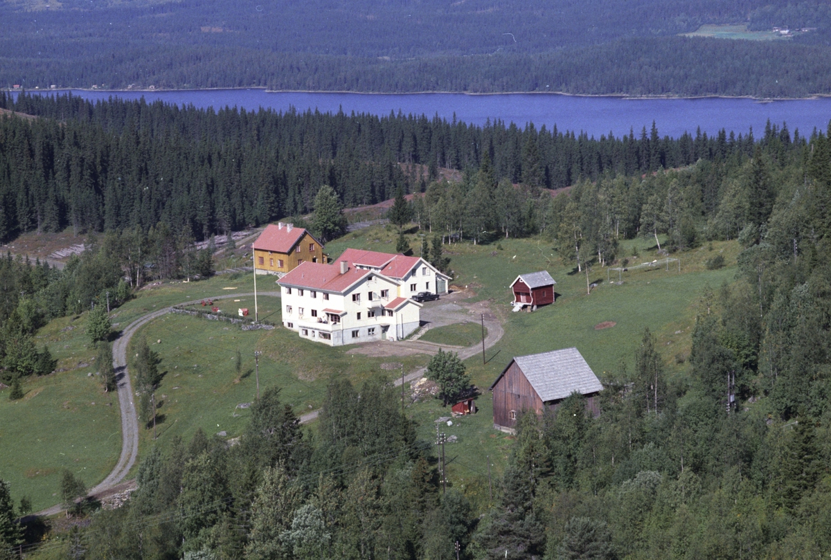 Widerøes Flyveselskap A/S, Flyfoto, Botshaugen? Dahl-heim, nå Tyrilihaugen, Lismarka, Ringsaker.