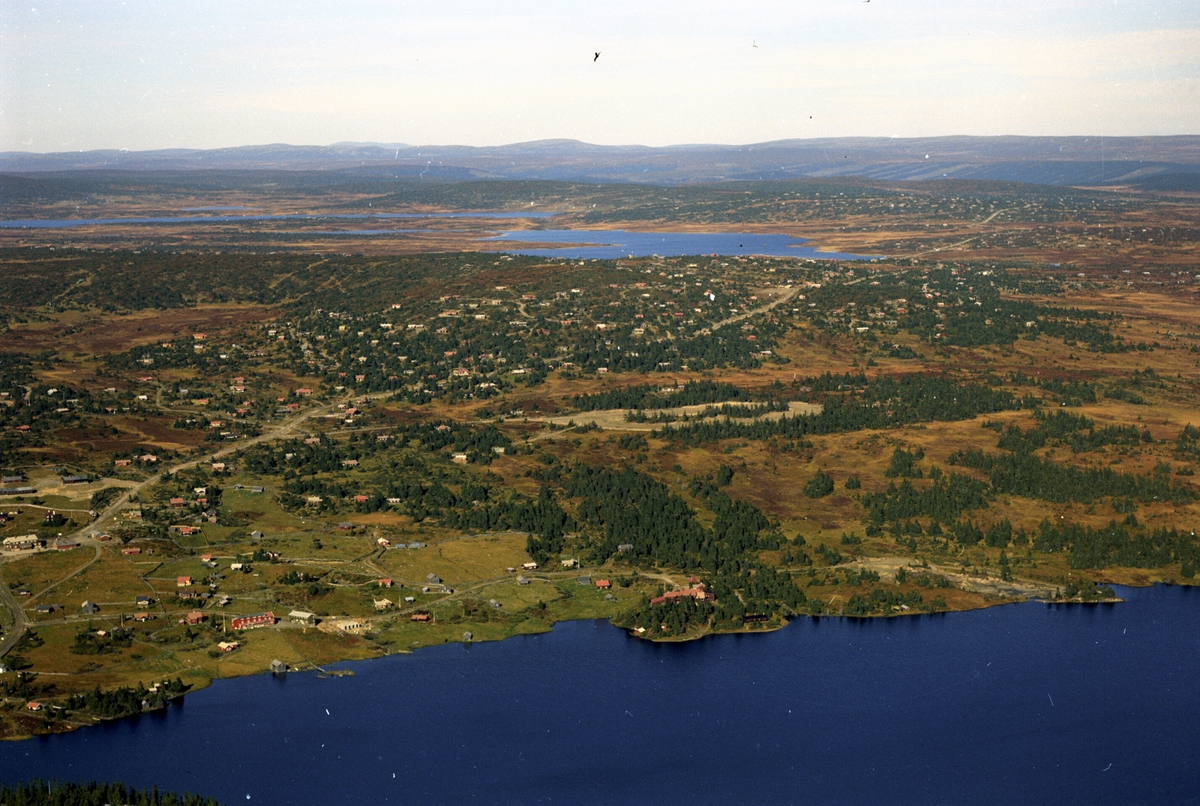 Widerøes Flyveselskap A/S, Flyfoto, Sjusjøen, Kroksjøen, Mellsjøen, hyttebebyggelse, Ringsaker almenning.