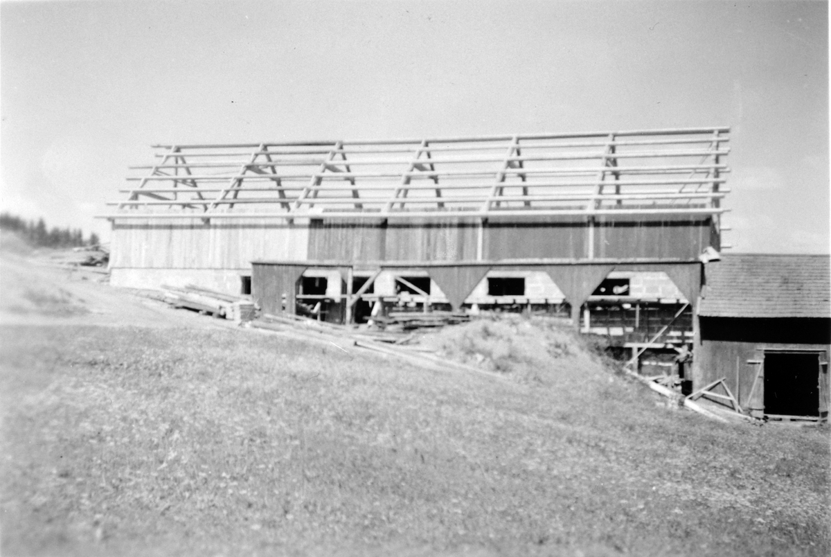 Anno Domkirkeodden, Bygging av ny låve på Hilstad nedre, Stavsjø, Hedmark som sto ferdig i 1958.