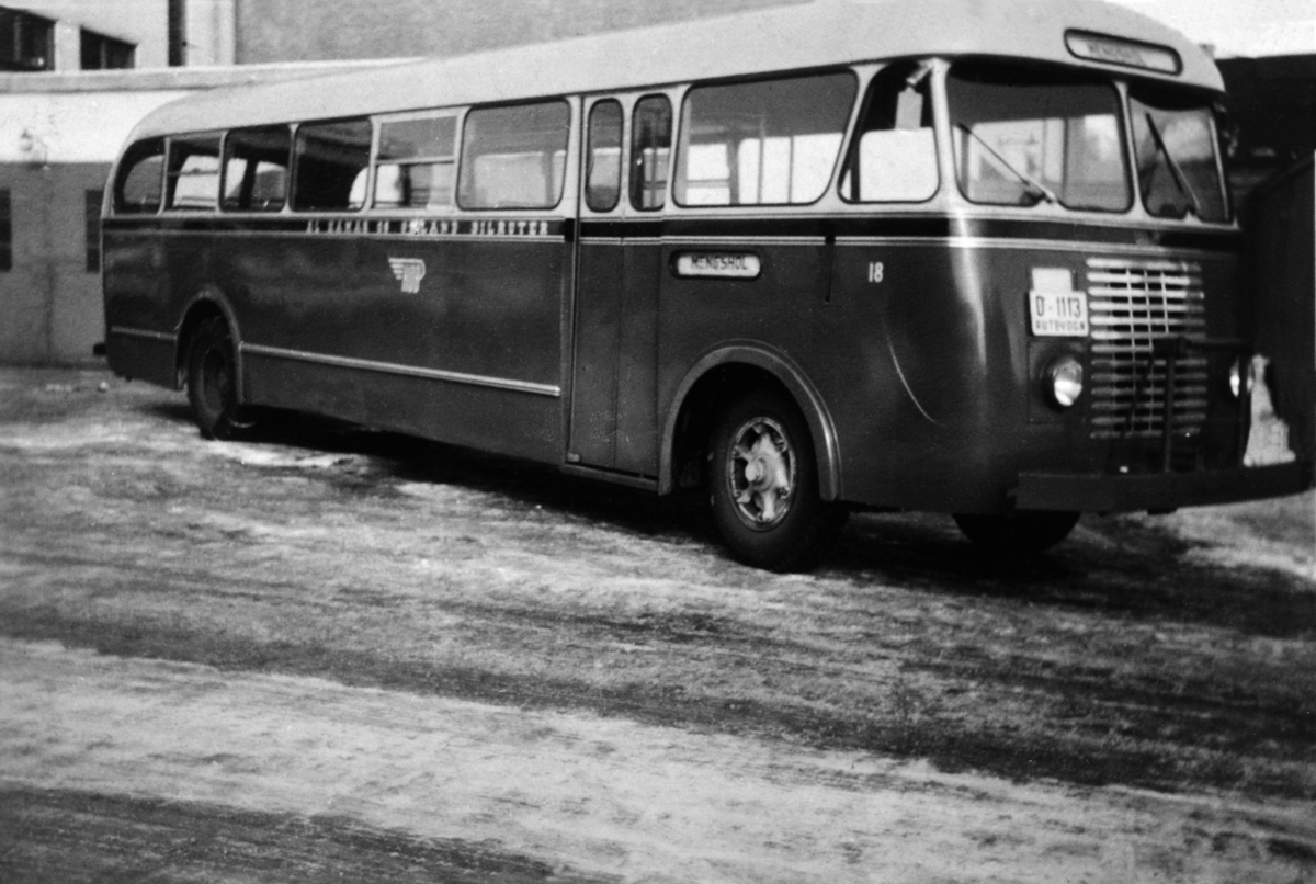 Anno Domkirkeodden, Buss, rutebil D-1113, Hamar og Omland bilruter, Otto Berges buss fra Gaupen, HOB-konsesjon i 1950.