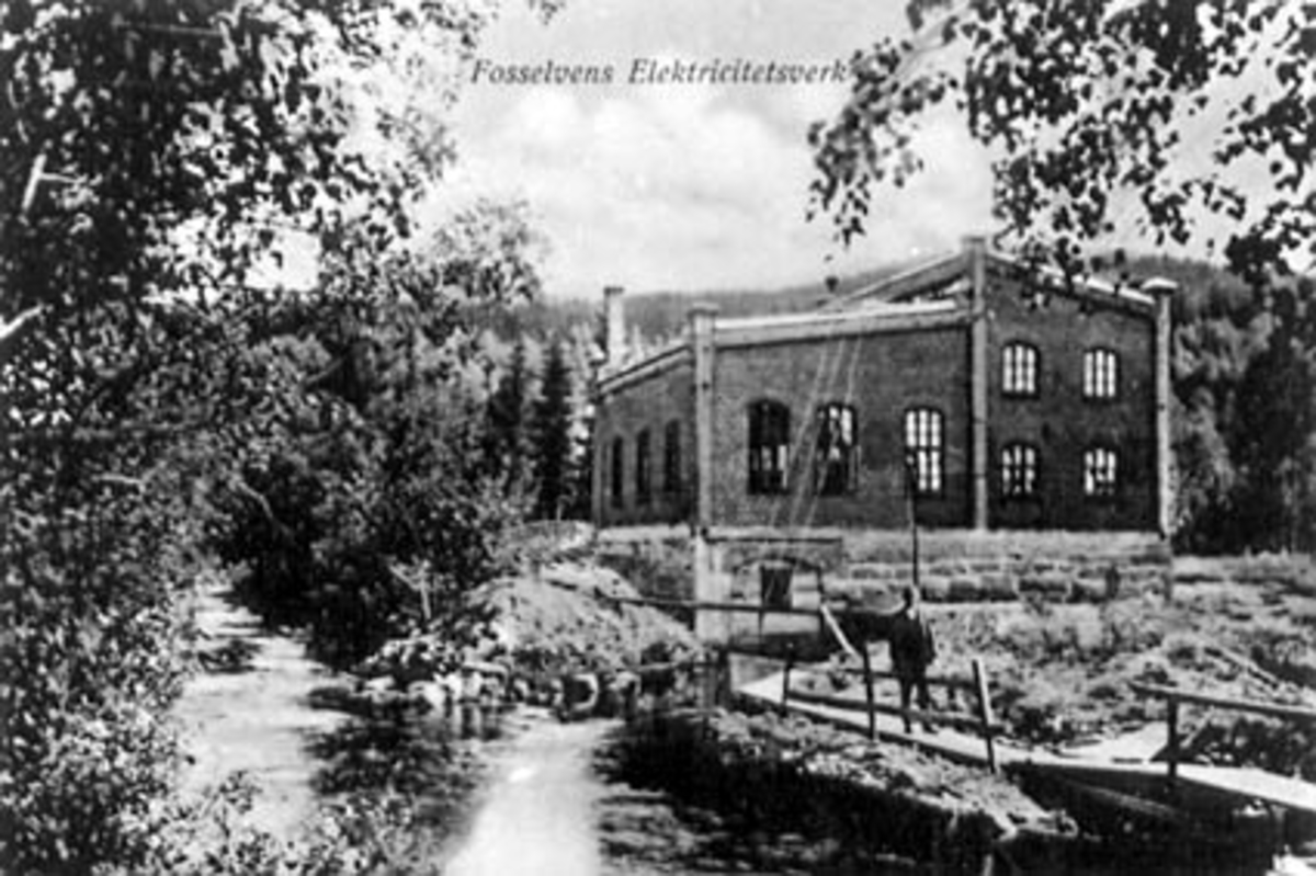Anno Domkirkeodden, EKSTERIØR: FOSSELVEN ELEKTRISITETSVERK, VALLSET. POSTKORT.