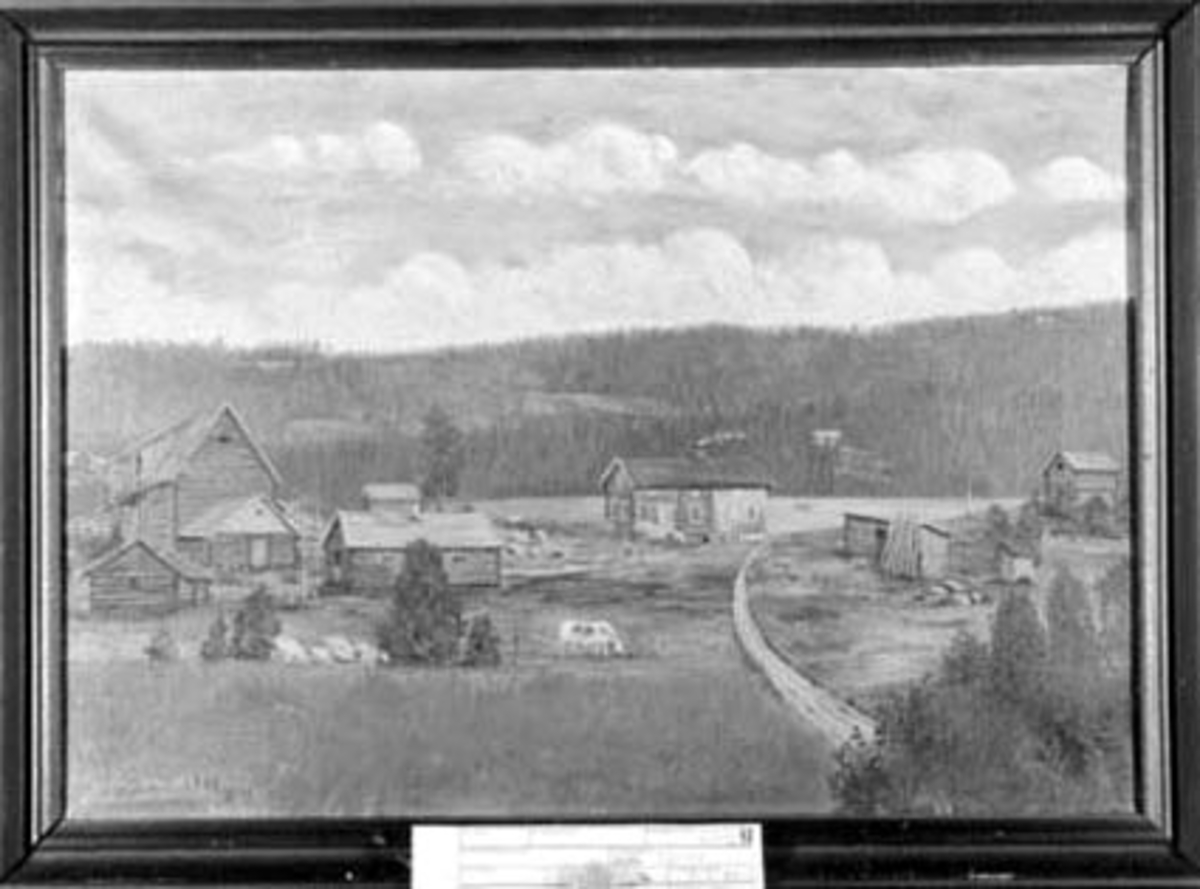 Anno Domkirkeodden, MALERI, EKSTERIØR: GARDSBRUK LINNERUD GÅRD, TANGEN,