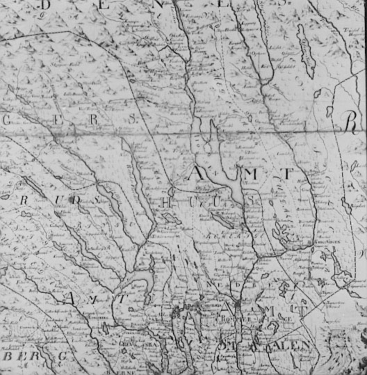 Normann Helger, KART OVER SØR-NORGE AV WANGENSTEIN, DETALJ