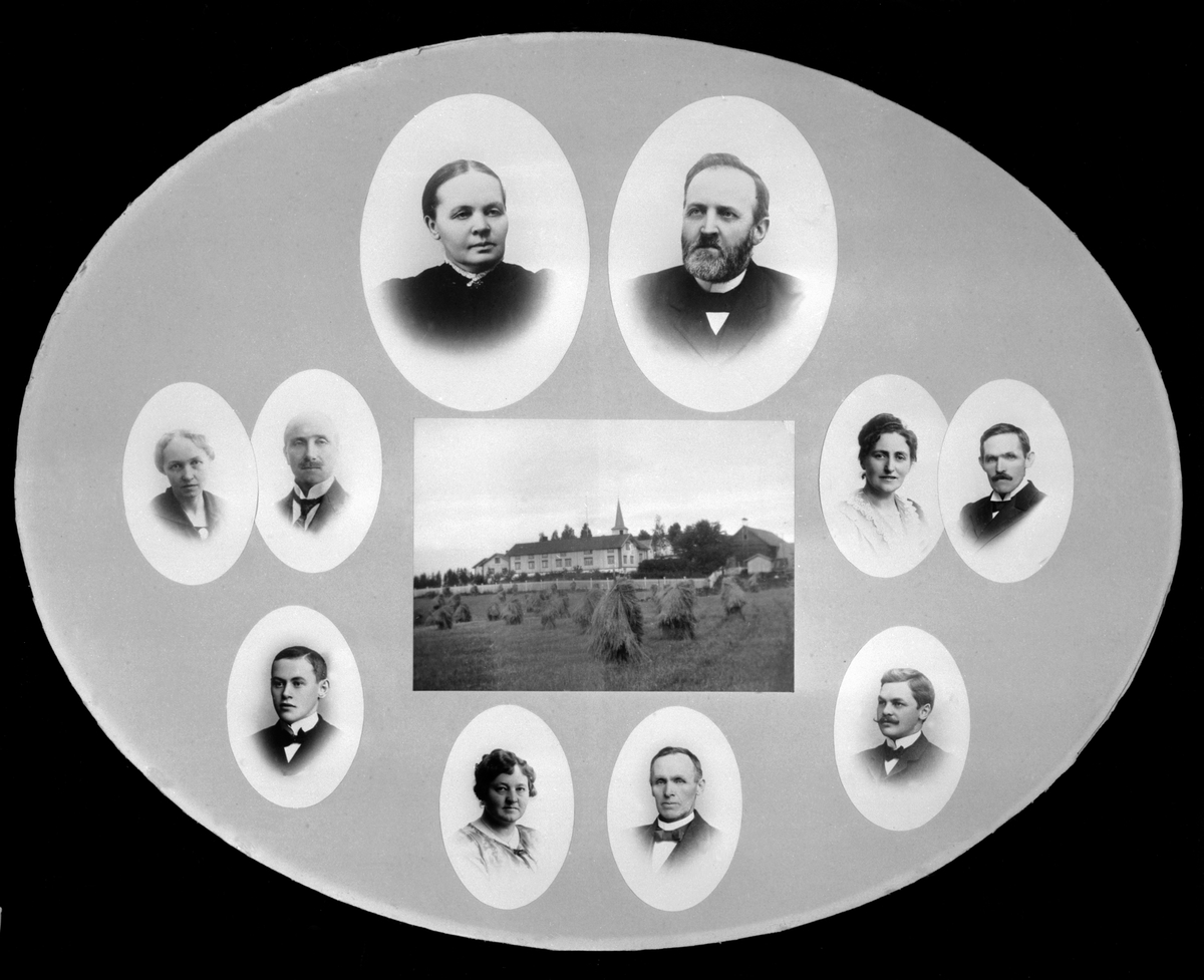 Anno Domkirkeodden, KJERSTI TOMTER, SEVERIN TOMTER. FAMILIEMONTASJE. FLERE PERSONER UKJENTE, TOMTER KIRKE. VALLSET KIRKE I STANGE.