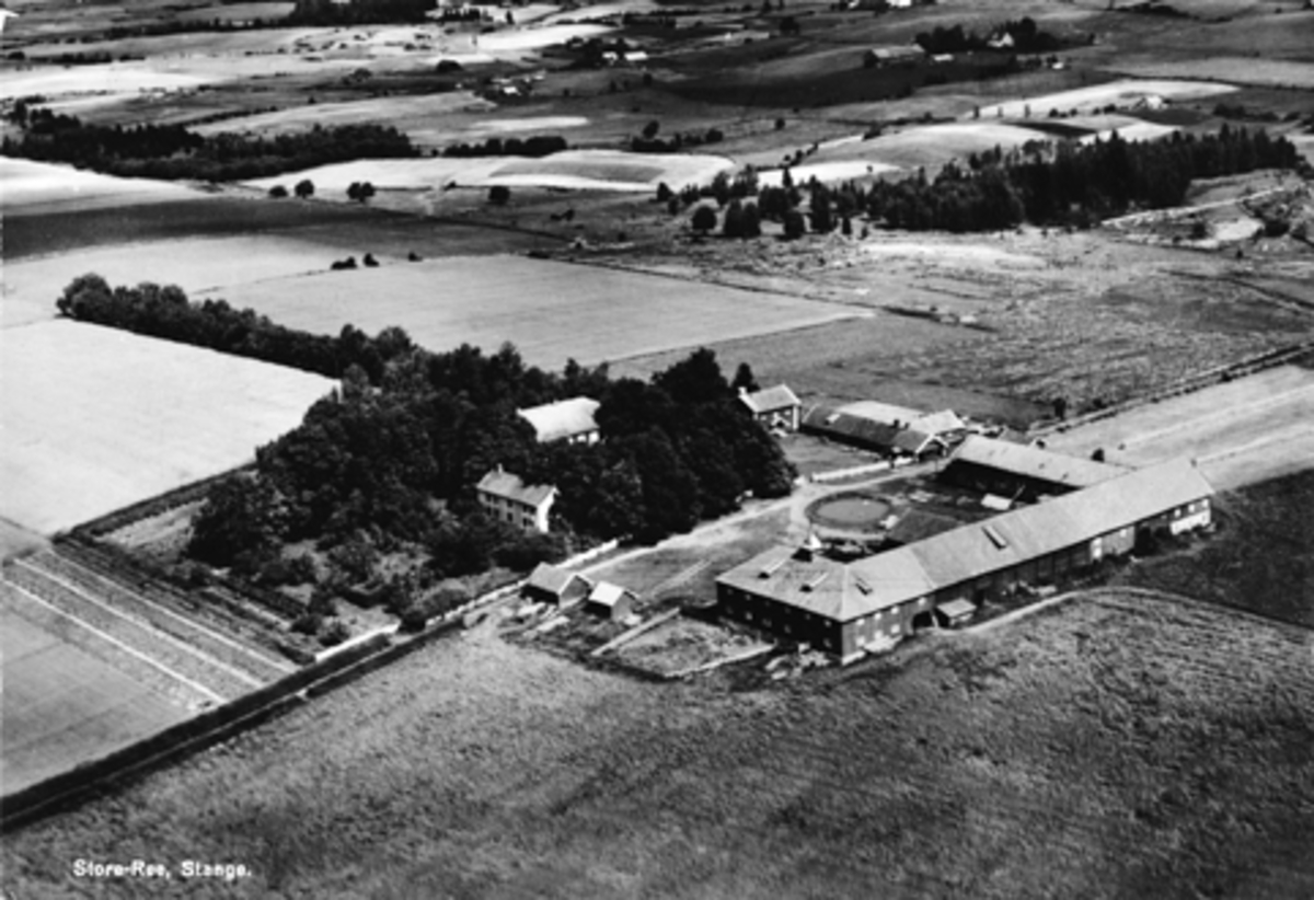 Anno Domkirkeodden, STORE- REE, STANGE, FLYFOTO. POSTSTEMPLET 1940.