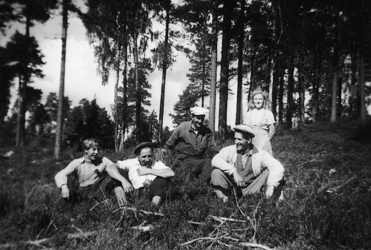 Anno Domkirkeodden, MÅGAÅRD I ROMEDAL, STANGE. F. V. JOHANNES MARTINIUSSEN, ODD HUSE, JOHAN MÅGÅRD(?), KÅRE MÅGÅRD OG UKJENT.