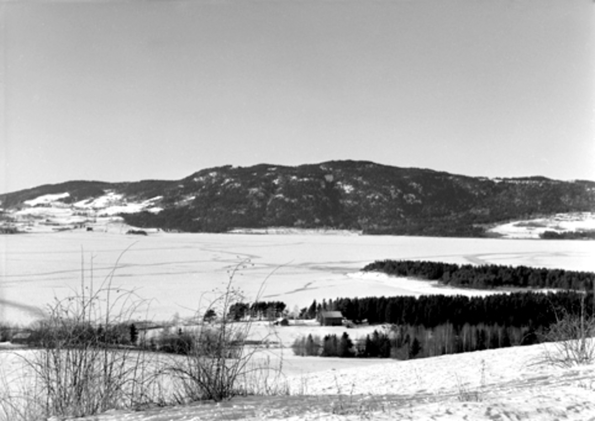 Anno Domkirkeodden, Furnes, vinterlandskap, Langodden, Mjøsa, Bangsberg.