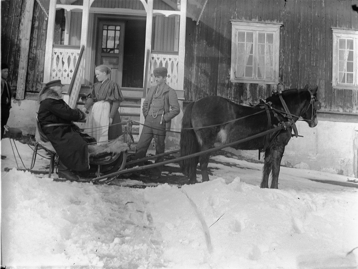 Ole Hansen Løken, HEST OG SLEDE, HESTEKJØRETØY, UKJENT STED OG PERSONER.