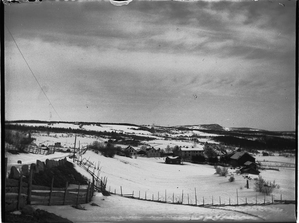 Ole Hansen Løken, LANDSKAP, VELDRE i Ringsaker, LØKEN ØSTRE OG VESTRE, TOKSTAD I BAKGRUNNEN.