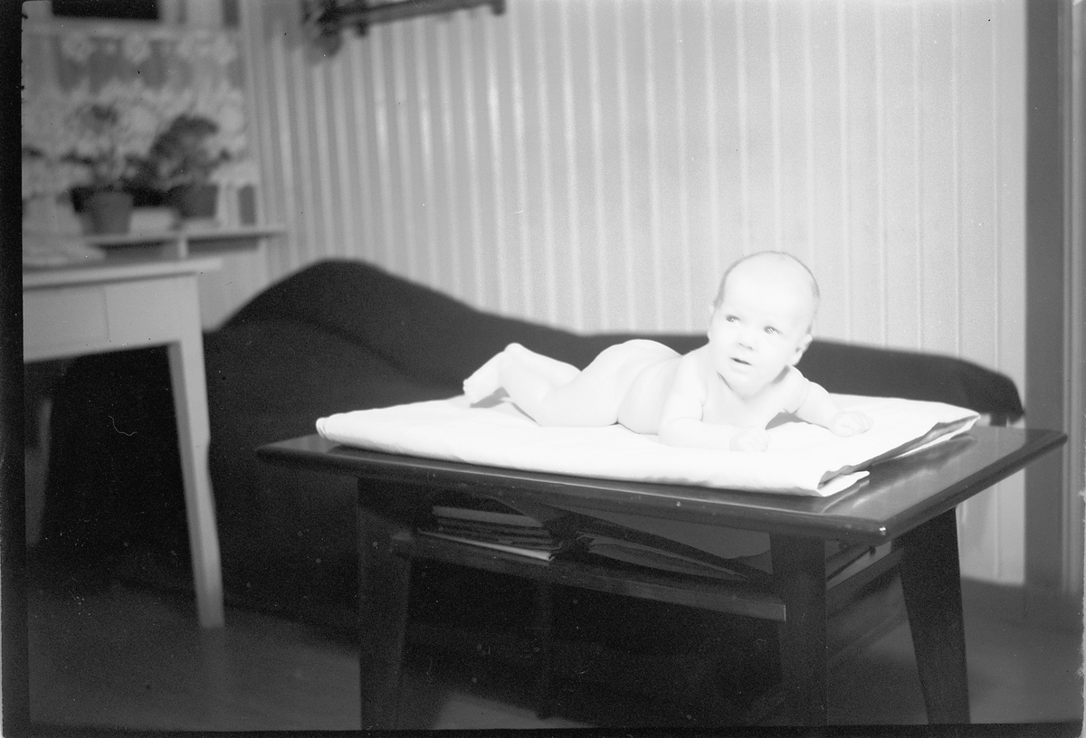 Håkon Prestkværn, Baby på et bord.