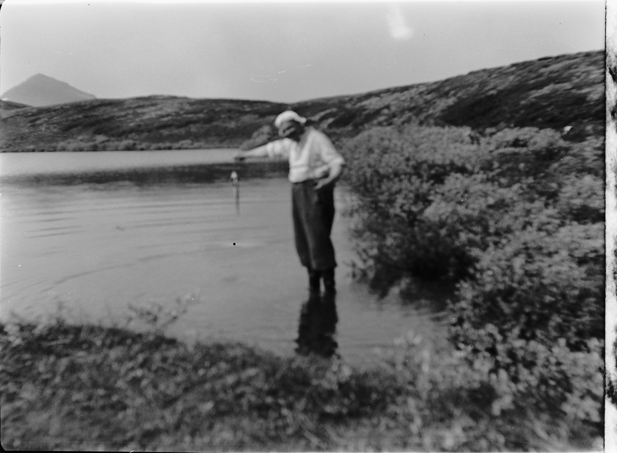 Ole M Martinsen, Fjellandskap. En mann på fisketur har fått fisk.