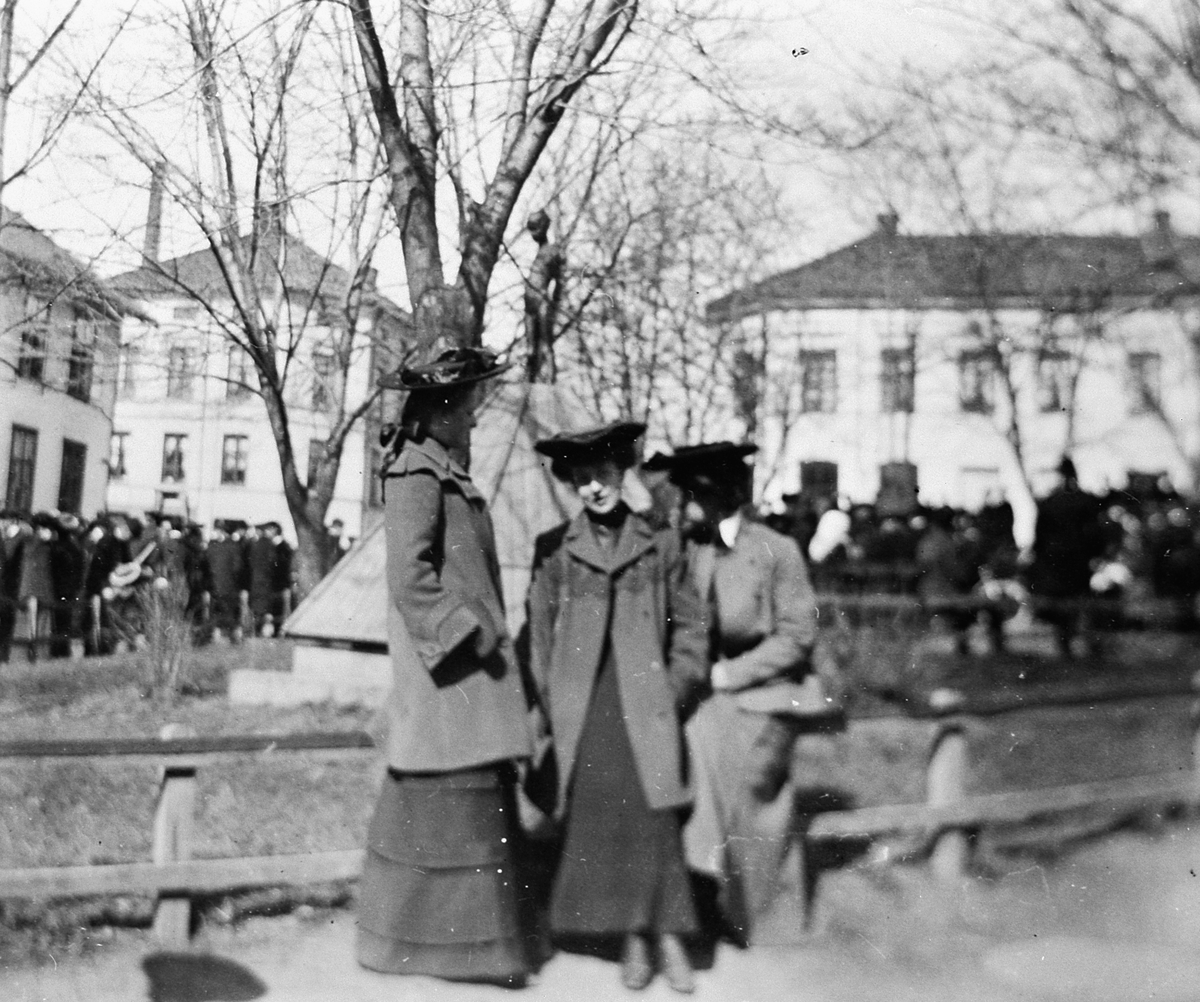 Hans Emil Erichsen, Mye folk i Triangelparken, Hamar.