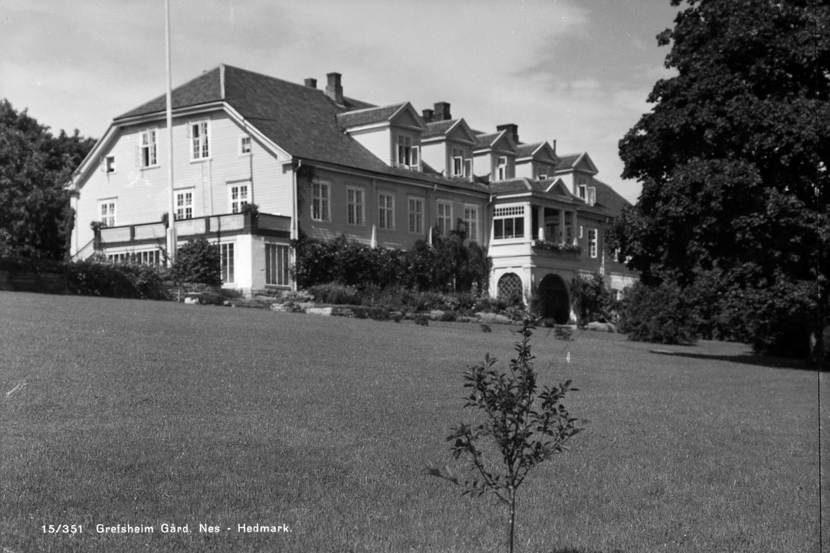 Martin Finborud, Grefsheim gård på Nes, Ringsaker. Postkort.