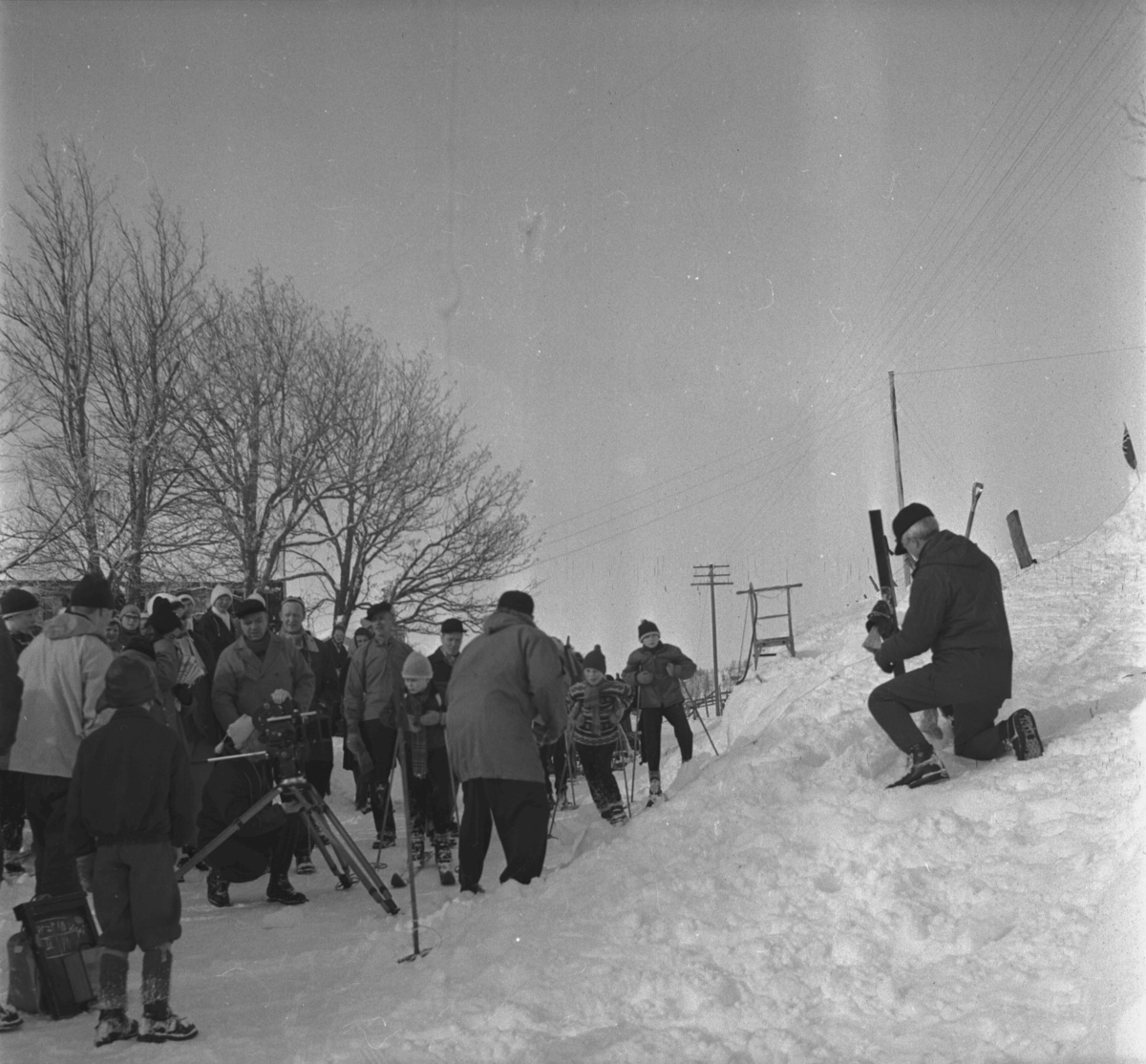 Per Magne Grue, Vingelen, filminnspilling av freske fraspark, barn, vinter, kamera, tilskuere