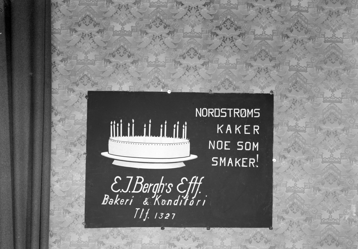 Normann Fotoatelier, E. J. Berghs eftf. Baker og konditori. Reklame.
