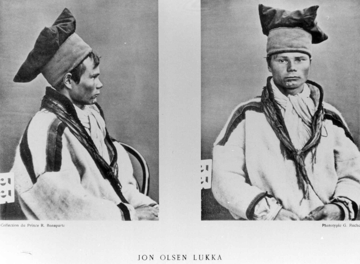 G. Roche, Roland Bonaparte sin samling. Portrett av Jon Olsen Lukka. Inngår i Bonapartes sameportretter som nr. 33. Bonaparte